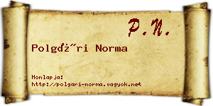 Polgári Norma névjegykártya